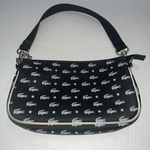 Lacoste Classic Croco Square Baguette Midnight HandBag